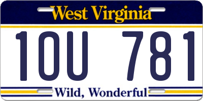 WV license plate 1OU781