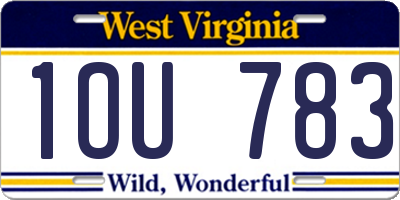 WV license plate 1OU783