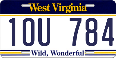 WV license plate 1OU784