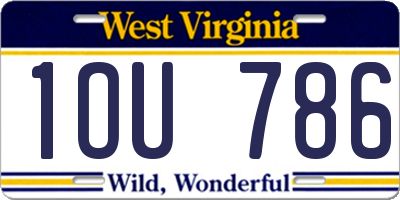 WV license plate 1OU786
