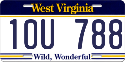 WV license plate 1OU788
