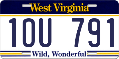 WV license plate 1OU791