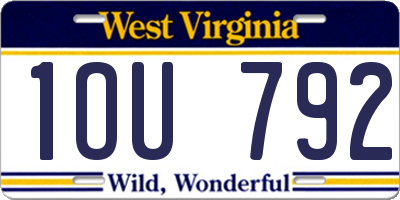 WV license plate 1OU792