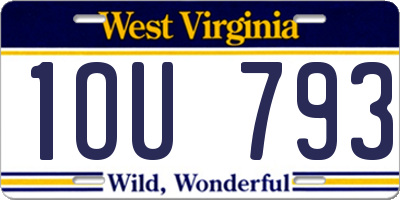 WV license plate 1OU793