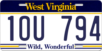 WV license plate 1OU794