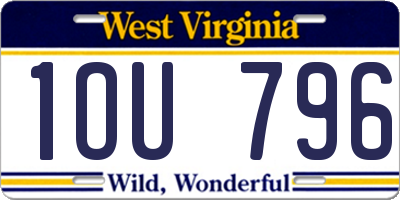WV license plate 1OU796