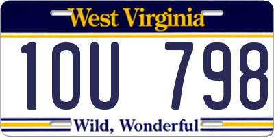 WV license plate 1OU798
