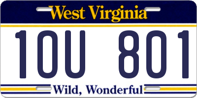 WV license plate 1OU801