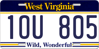 WV license plate 1OU805