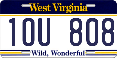 WV license plate 1OU808