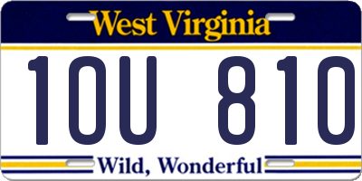 WV license plate 1OU810