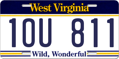 WV license plate 1OU811