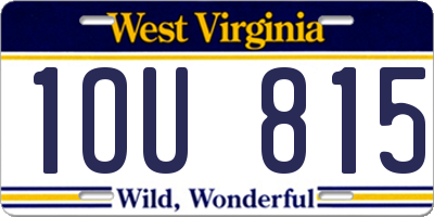 WV license plate 1OU815