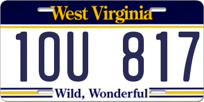 WV license plate 1OU817