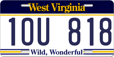 WV license plate 1OU818