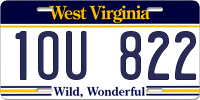 WV license plate 1OU822