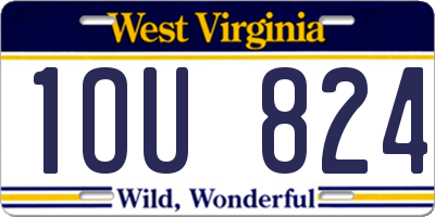 WV license plate 1OU824