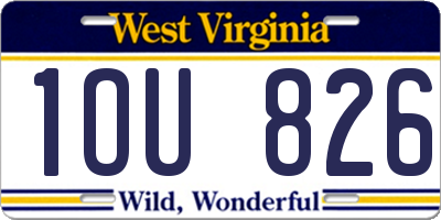 WV license plate 1OU826