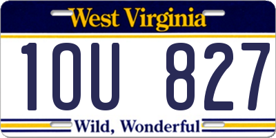 WV license plate 1OU827