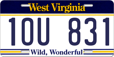 WV license plate 1OU831
