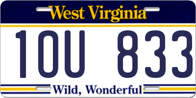WV license plate 1OU833