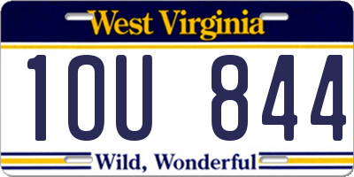 WV license plate 1OU844