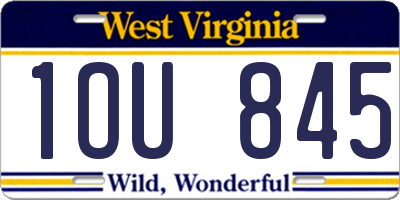 WV license plate 1OU845