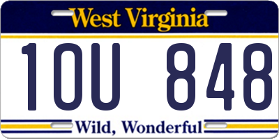 WV license plate 1OU848