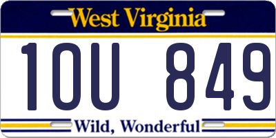 WV license plate 1OU849