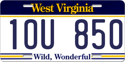 WV license plate 1OU850
