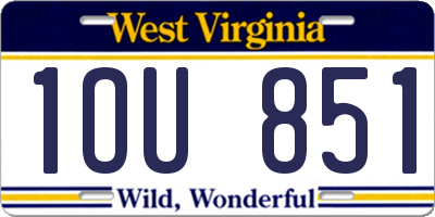 WV license plate 1OU851