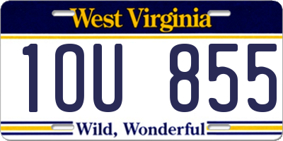 WV license plate 1OU855
