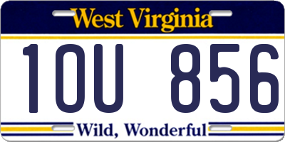 WV license plate 1OU856