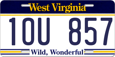 WV license plate 1OU857