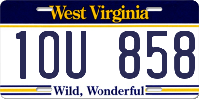 WV license plate 1OU858