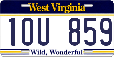 WV license plate 1OU859
