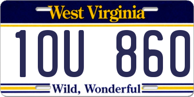 WV license plate 1OU860