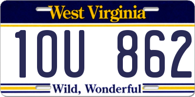 WV license plate 1OU862