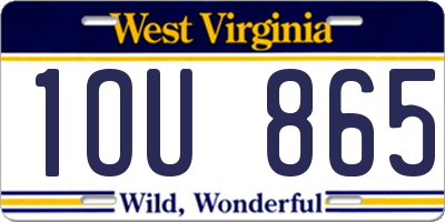 WV license plate 1OU865