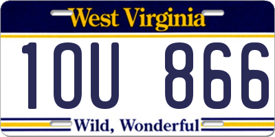 WV license plate 1OU866
