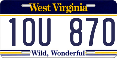 WV license plate 1OU870