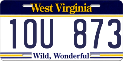 WV license plate 1OU873