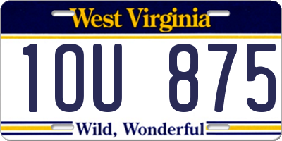 WV license plate 1OU875