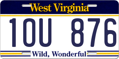 WV license plate 1OU876