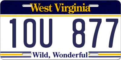 WV license plate 1OU877