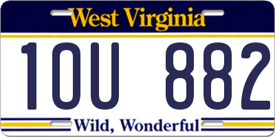 WV license plate 1OU882
