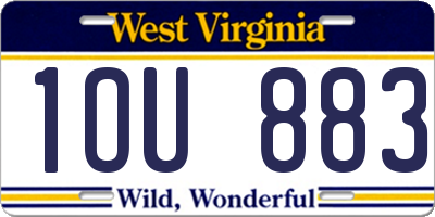 WV license plate 1OU883