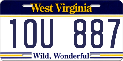 WV license plate 1OU887