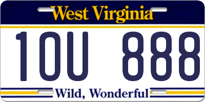 WV license plate 1OU888