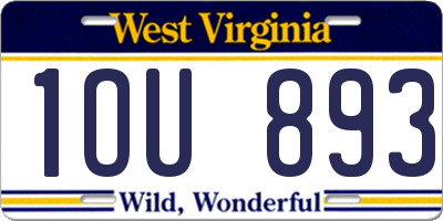 WV license plate 1OU893
